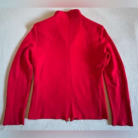 Prada Red Wool Zip-up Sweater, woman’s size 44 (S/M) - Picture 2 of 12
